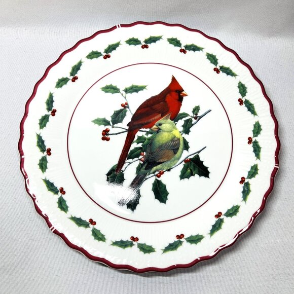 Christmas Cardinal Plate Andrea by Sedak National Wildlife Federation 10” Japan - Picture 3 of 8
